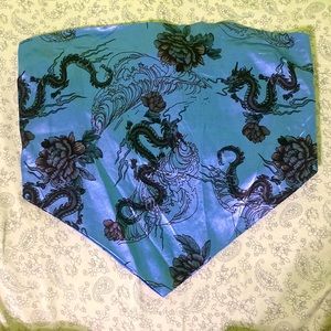 Blue flower dragon tube top